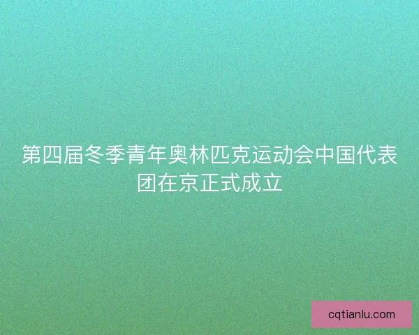 第四届冬季青年奥林匹克运动会中国代表团在京正式成立