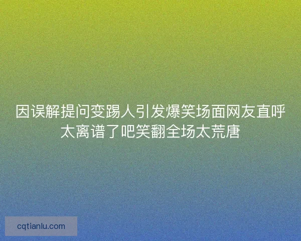 因误解提问变踢人引发爆笑场面网友直呼太离谱了吧笑翻全场太荒唐 因误解提问变踢人引发爆笑场面网友直呼太离谱了吧笑翻全场太荒唐