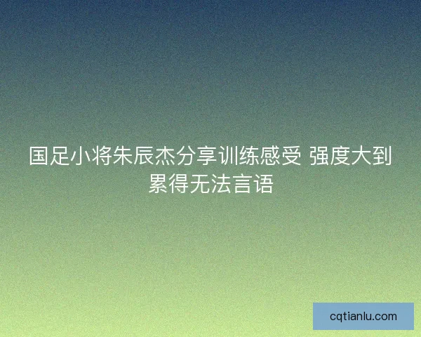 国足小将朱辰杰分享训练感受 强度大到累得无法言语 国足小将朱辰杰分享训练感受 强度大到累得无法言语
